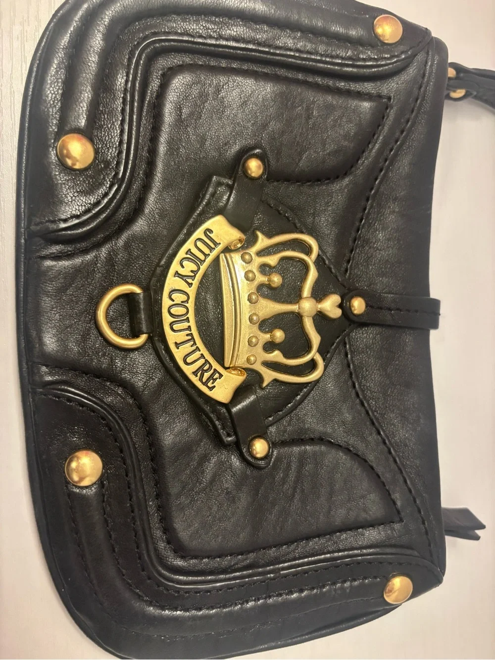 JUICY COUTURE VINTAGE Y2K Black Wristlet with Gold Accent